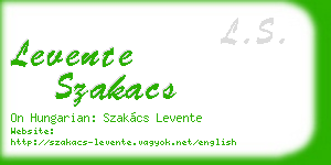 levente szakacs business card