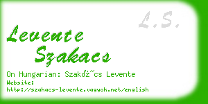 levente szakacs business card